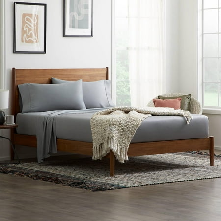 Queen Swift Home Unique Cozy Reversible Mink Blanket 4-Piece Microfiber Bed Sheet Set Charcoal Grey/Silver BSSS4-004 